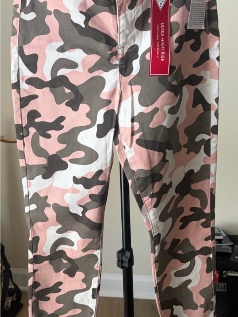 Guess Pink & Olive Camo Ultra High Rise Jeans